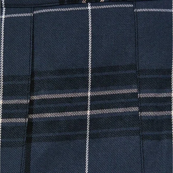 Torrid Navy Plaid Twill Pleated Mini Skirt Stretch Grunge Plus Size 2 2X H12881 - Picture 7 of 11